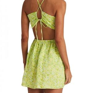 Faithfull the brand Mareda 100% linen mini dress size small (4)